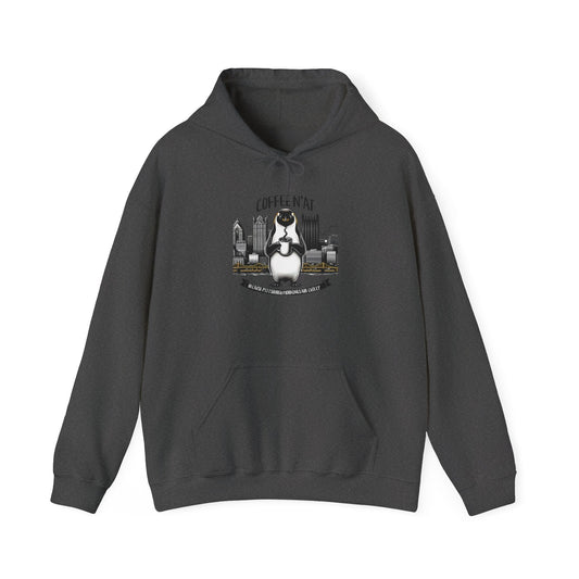 Coffee N'at Hoodie - Pittsburgh Coffee Lover - Yinzer Gift Hoodie Printify S Dark Heather 