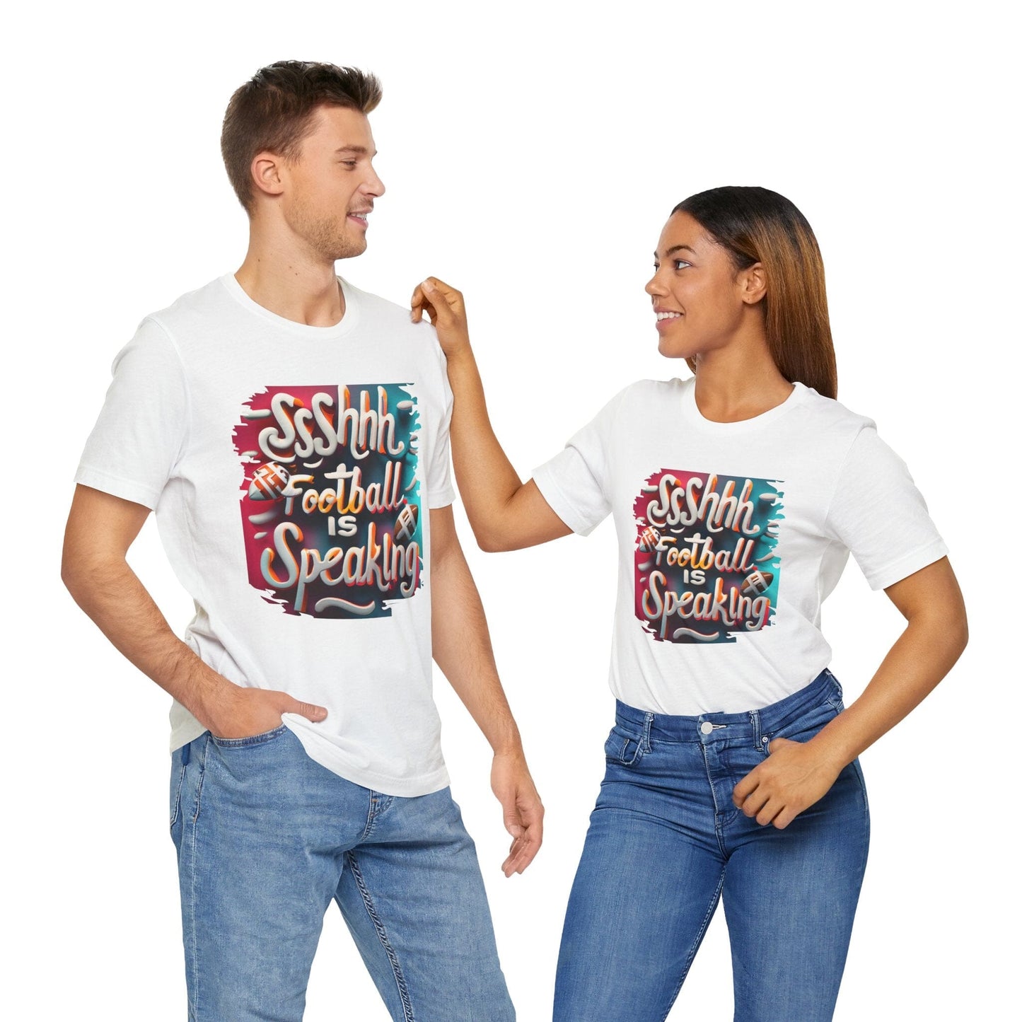 Shhh Football Is Speaking Shirt - Game Day Tee - Fan Gift T-Shirt Printify 
