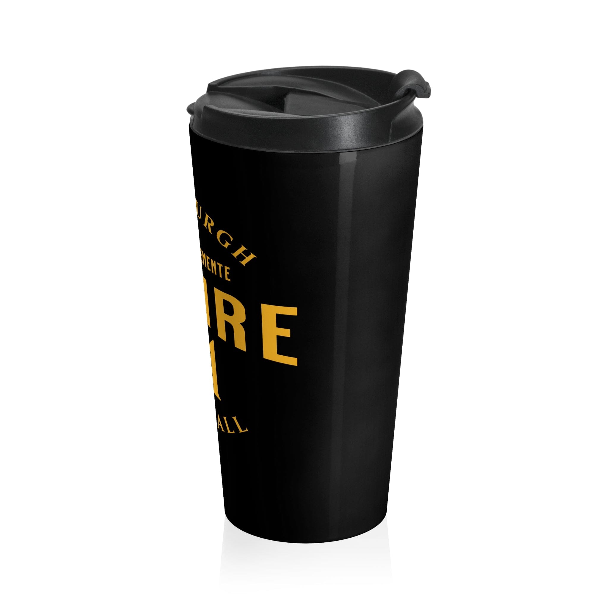 Retire 21 Stainless Steel Travel Mug Pittsburgh mug front view alternate view 4 | Yinzergear