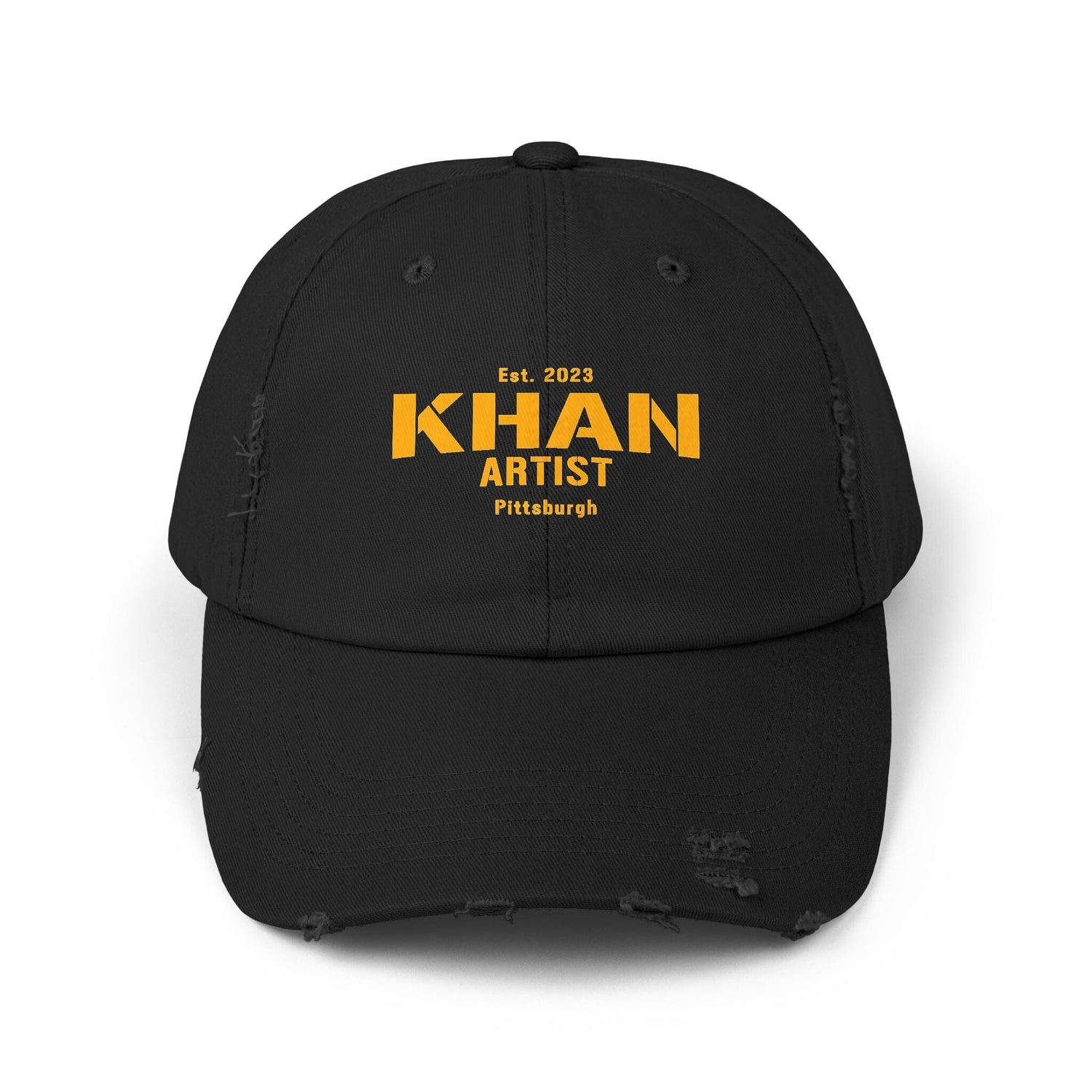 Khan Artist Baseball Hat - Pittsburgh Football Cap - Yinzer Hats Printify Black One size 