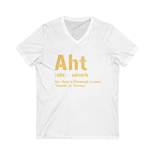 Aht Pittsburgh Shirt - Pittsburghese V-Neck Tee V-neck Printify S White 