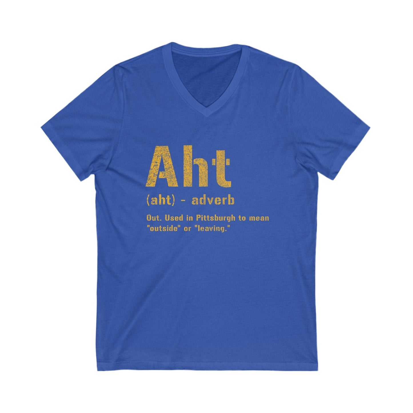 Aht Pittsburgh Shirt - Pittsburghese V-Neck Tee V-neck Printify S True Royal 
