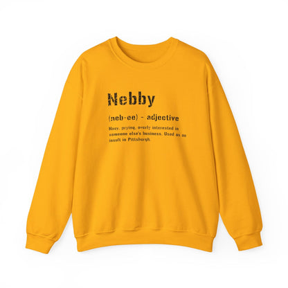Nebby Definition Sweatshirt - Pittsburghese Sweatshirt Yinzergear S Gold 