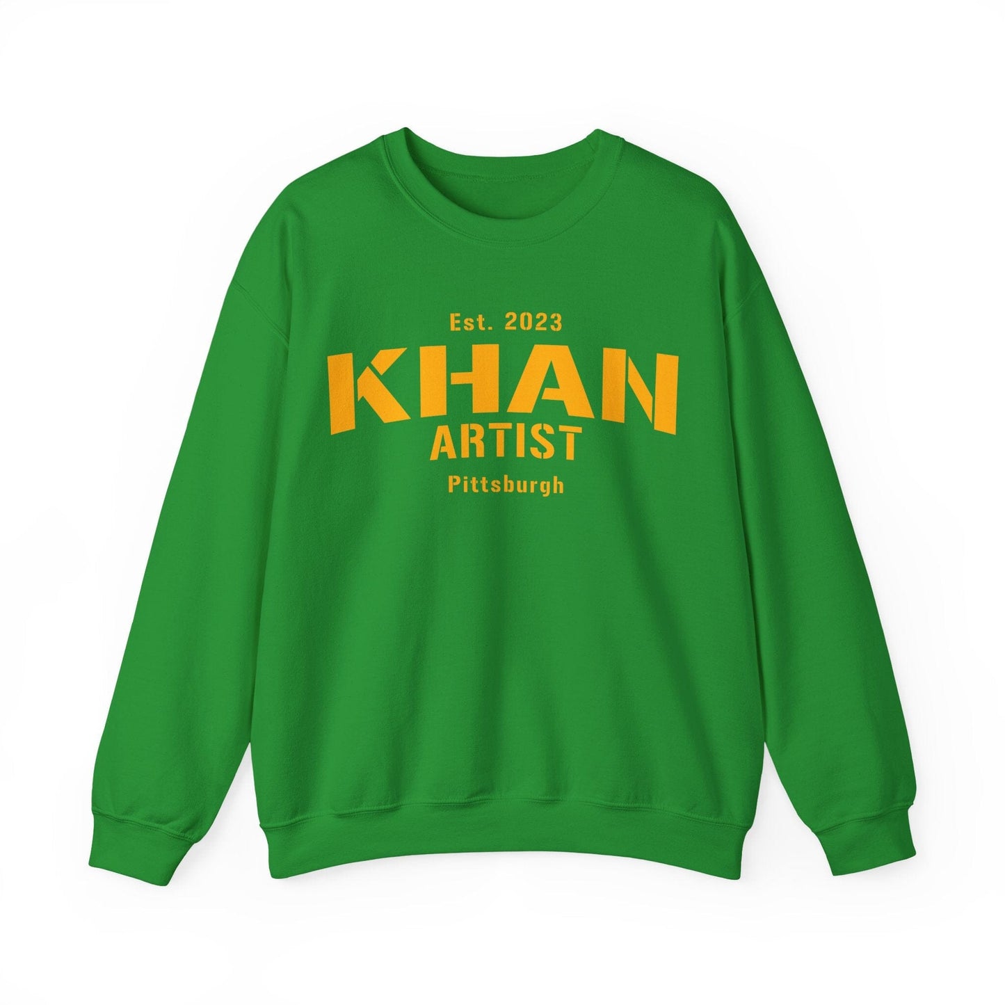 Khan Artist Pittsburgh Sweatshirt - Est. 2023 Steel City Sweatshirt Yinzergear S Irish Green 