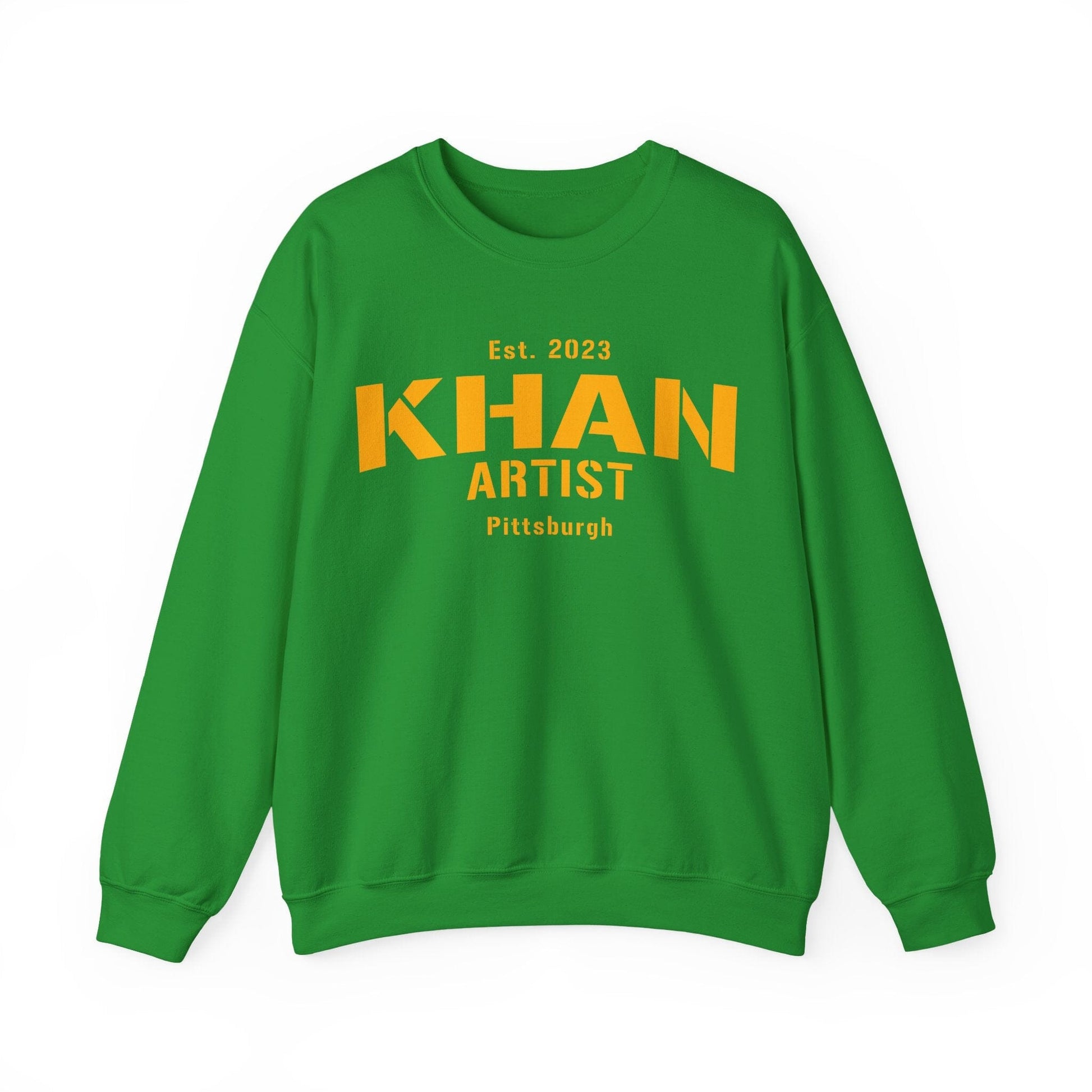 Khan Artist Pittsburgh Sweatshirt - Est. 2023 Steel City Sweatshirt Yinzergear S Irish Green 