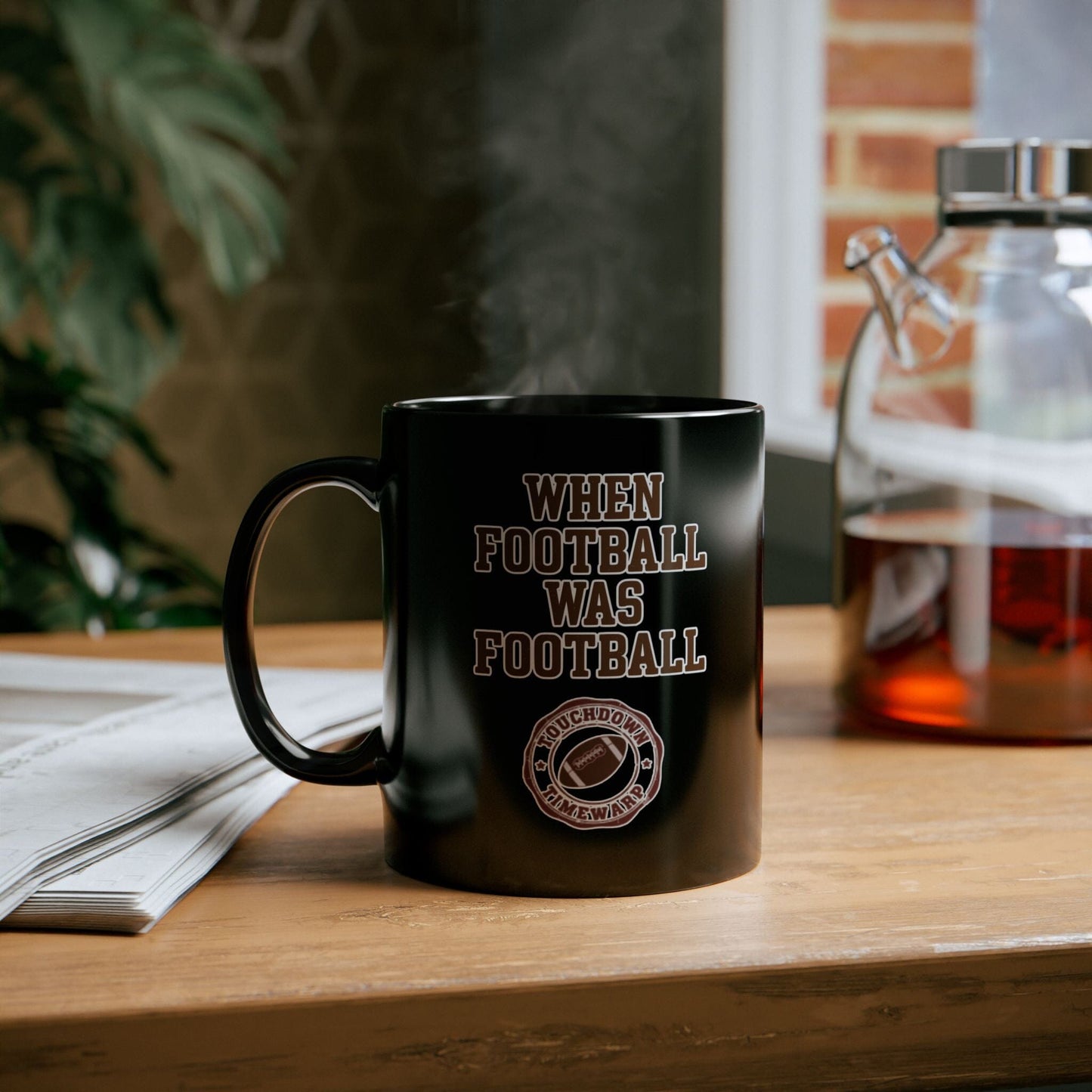 When Football Was Football Coffee Mug - Touchdown Timewarp Mug Printify 