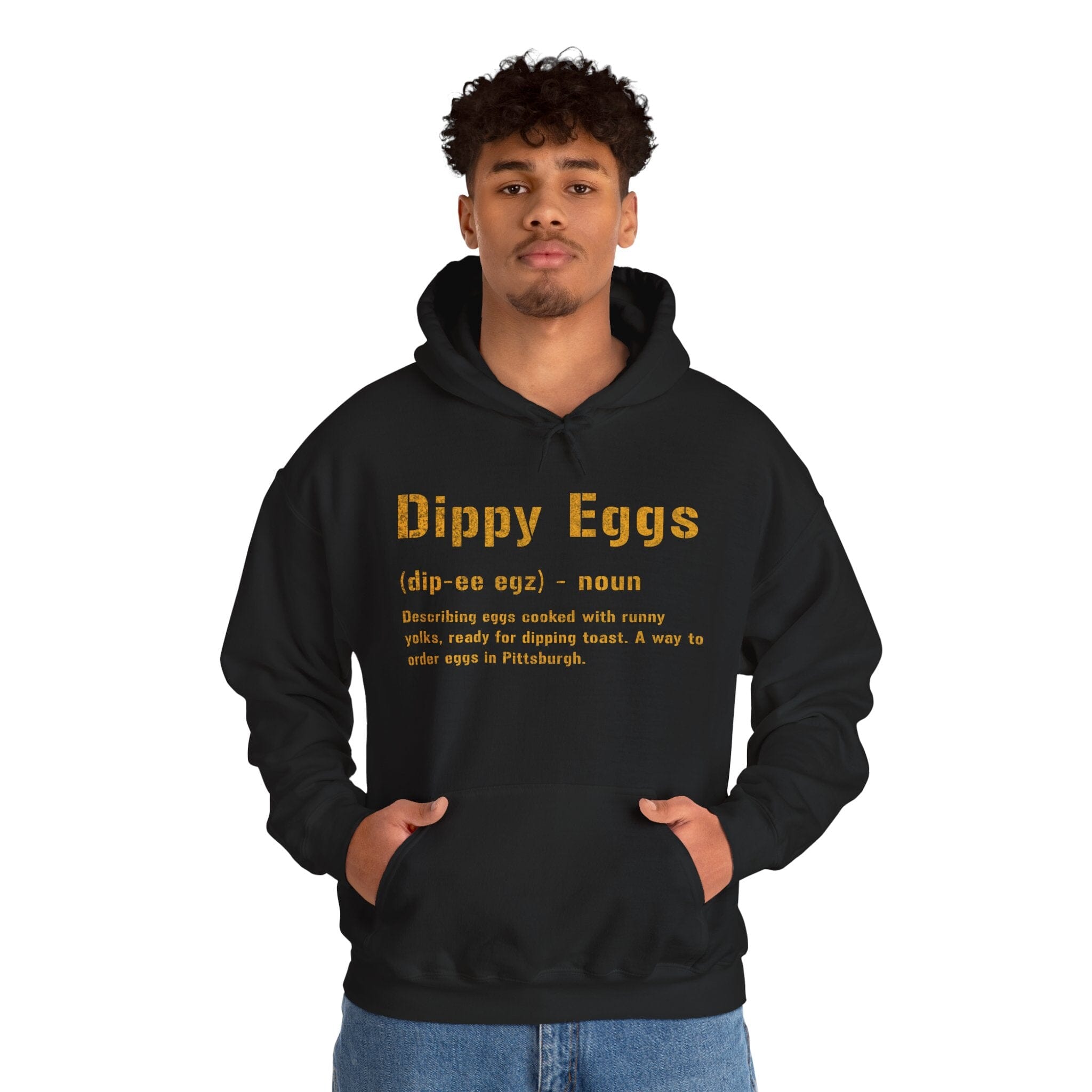 Dippy Eggs Pittsburghese Hoodie product image alternate view 6 | Yinzergear