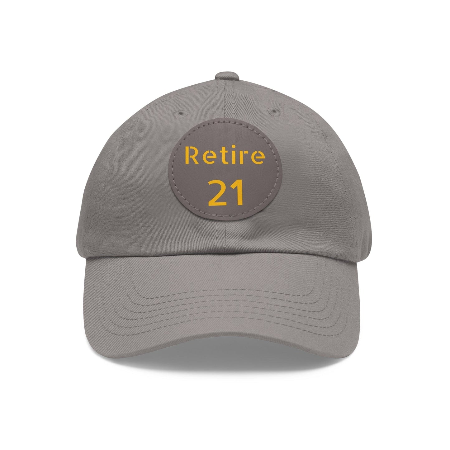 Retire 21 Hat With Leather Patch Hats Yinzergear Grey / Grey patch Circle One size
