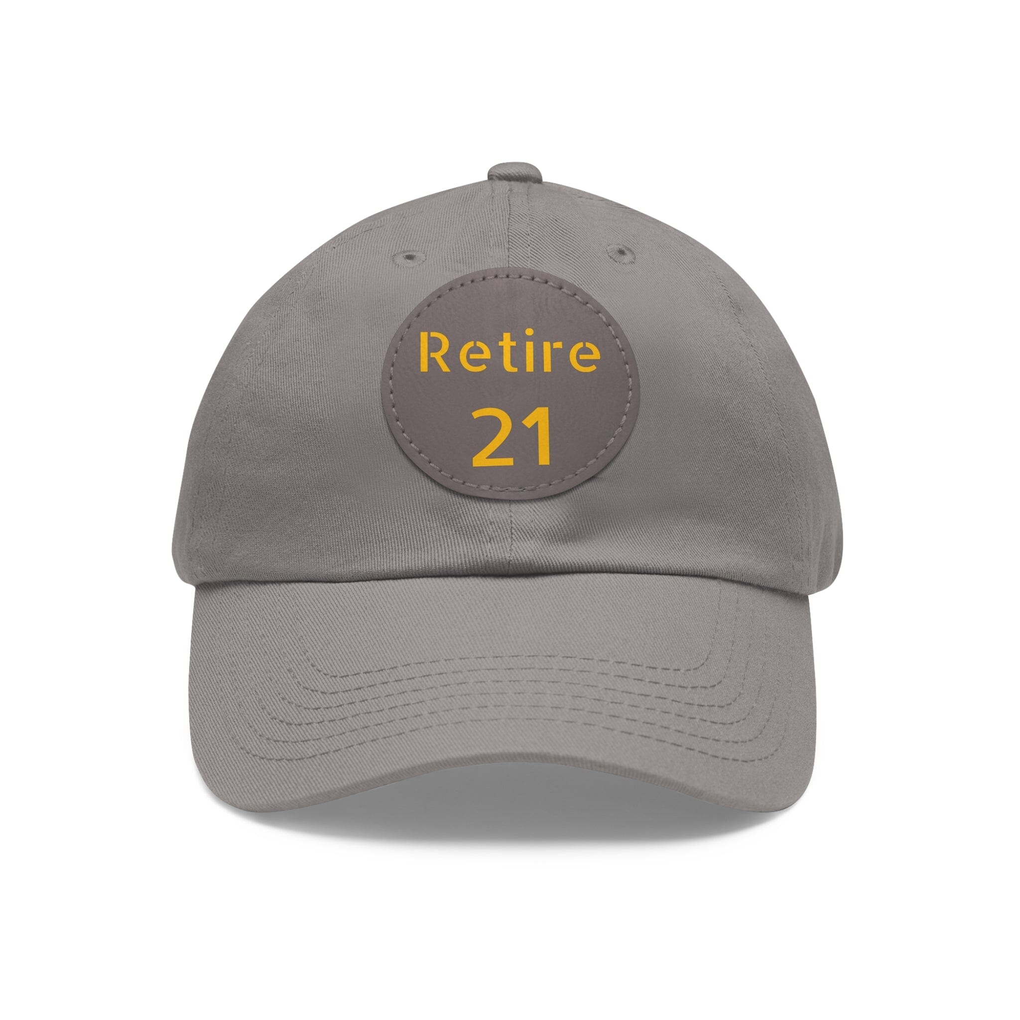 Retire 21 Leather Patch Hat Pittsburgh hat in grey | Yinzergear