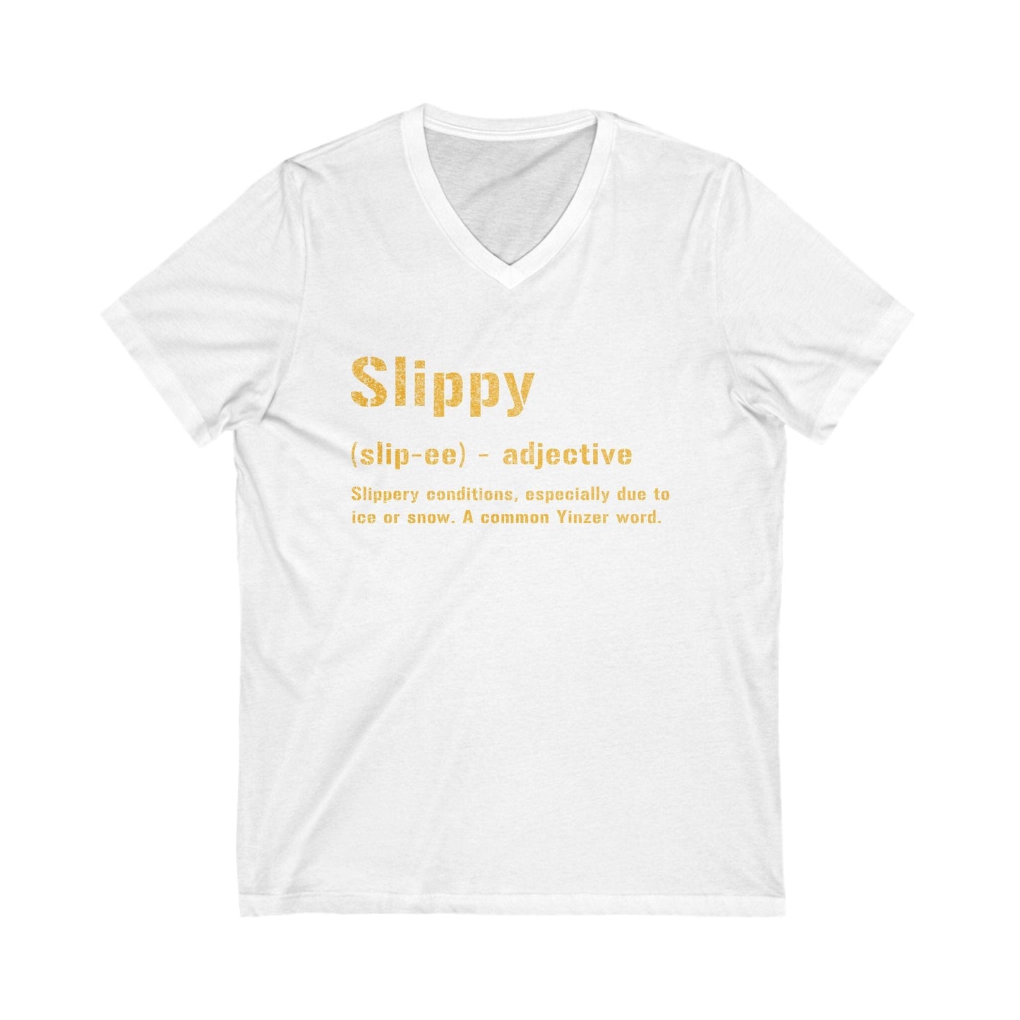 Slippy Pittsburgh V-Neck Tee - Pittsburghese Shirt V-neck Printify S White 