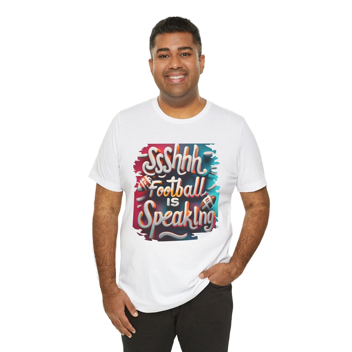 Shhh Football Is Speaking Shirt - Game Day Tee - Fan Gift T-Shirt Printify 