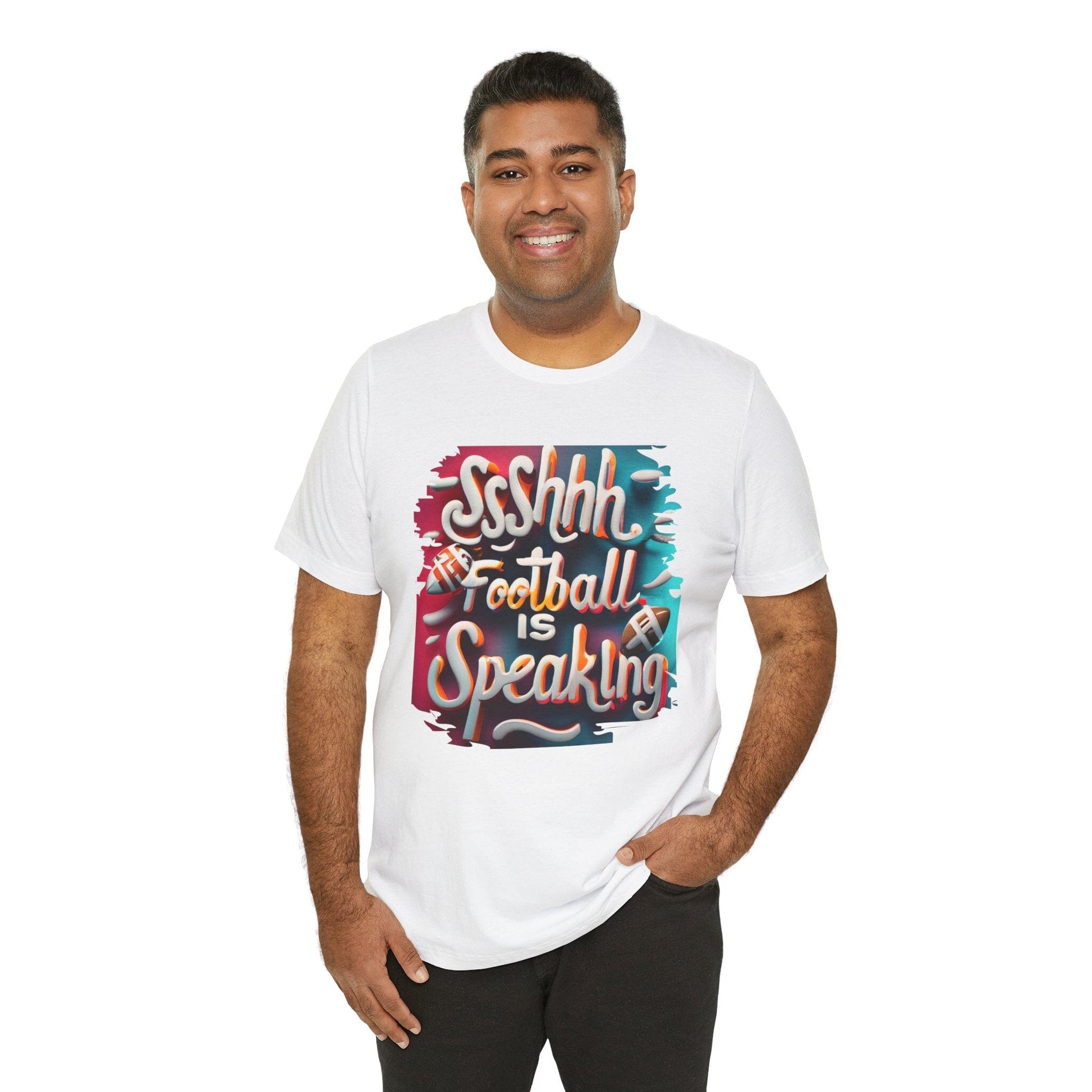 Shhh Football Is Speaking Shirt - Game Day Tee - Fan Gift T-Shirt Printify 