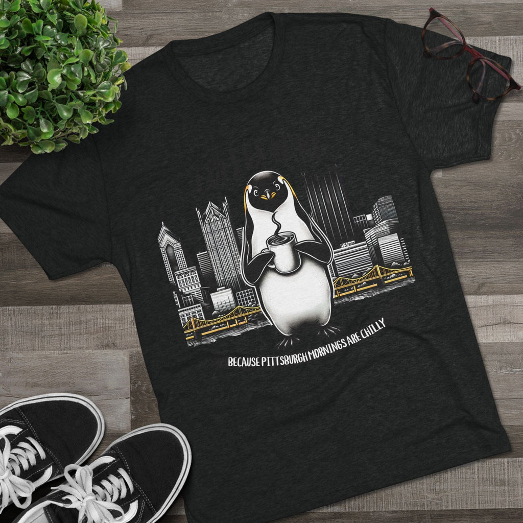 Coffee N’At Tri-Blend T-Shirt Pittsburgh tee product image mockup view | Yinzergear
