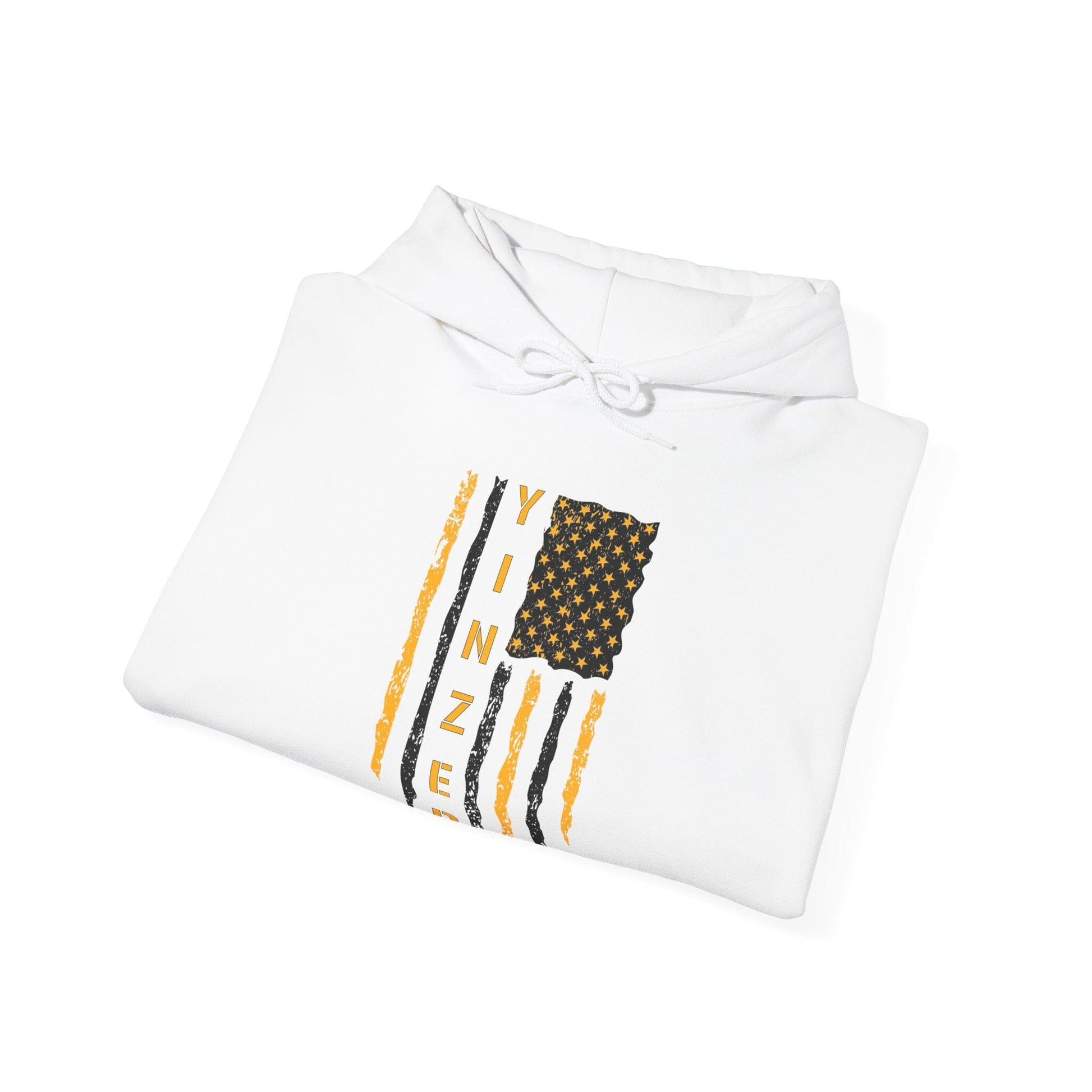 Yinzer Flag Hoodie - Pittsburgh American Flag Sweatshirt Hoodie Printify 