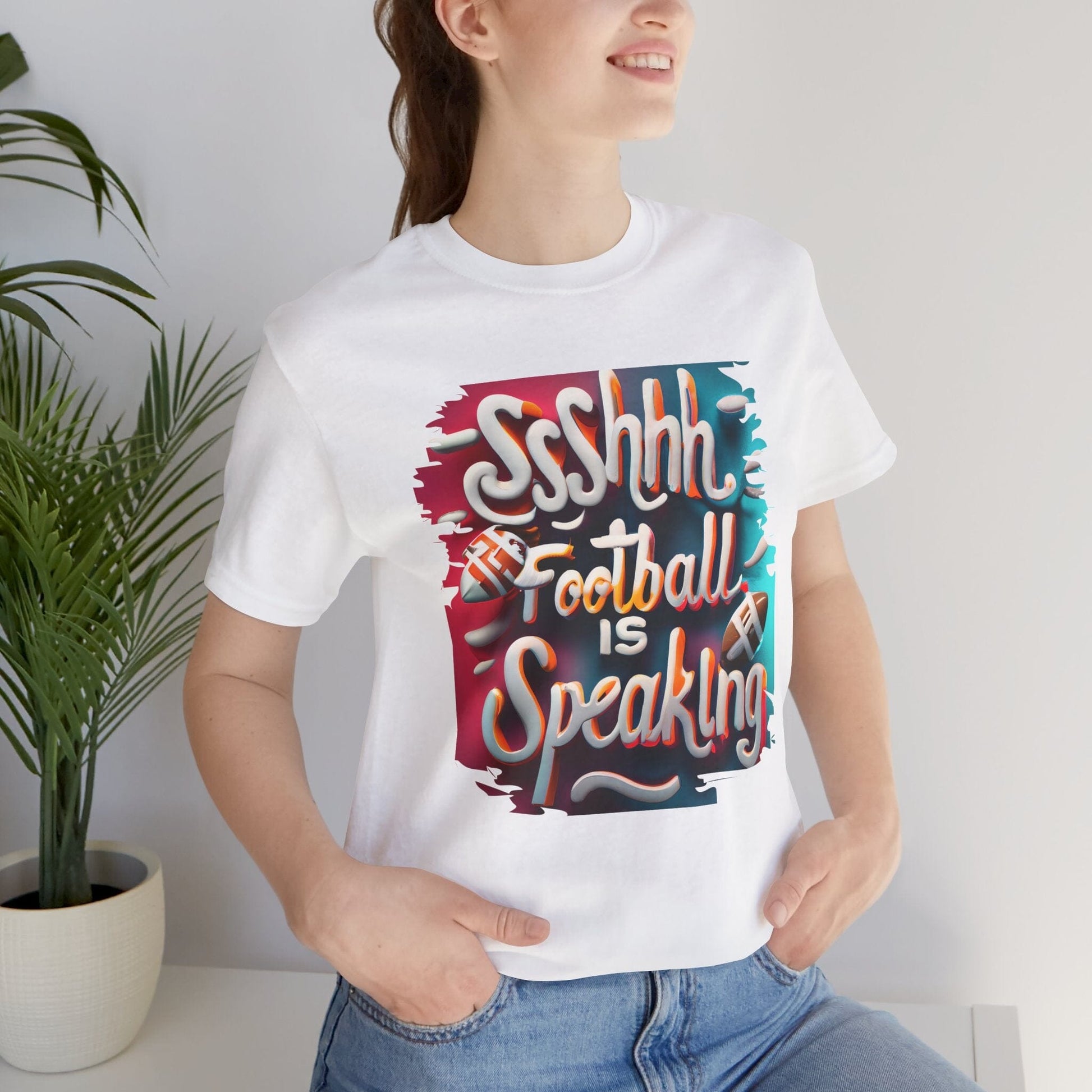 Shhh Football Is Speaking Shirt - Game Day Tee - Fan Gift T-Shirt Printify 