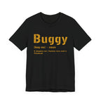 Buggy Pittsburghese definition tee on black tee alternate view 3 | Yinzergear