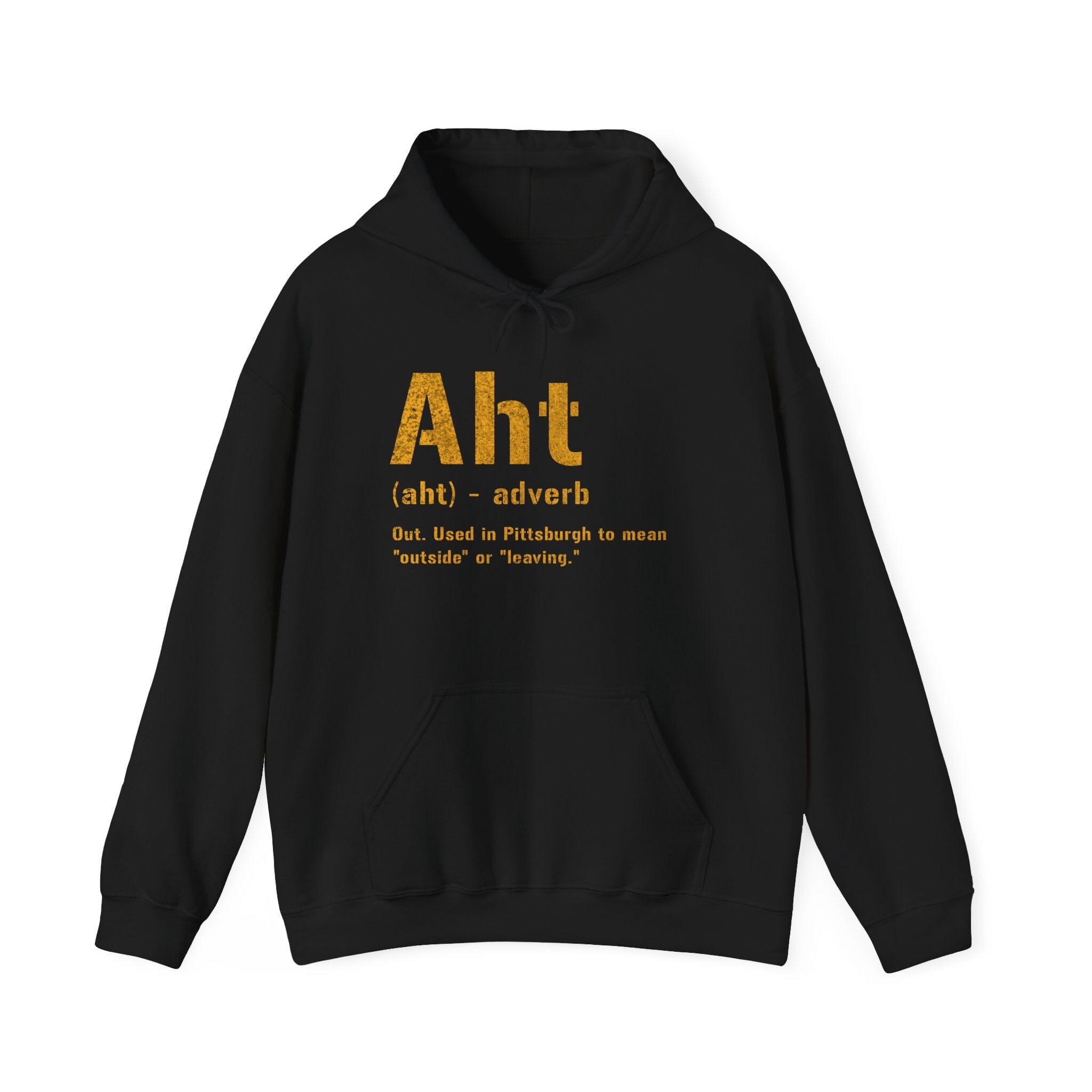 Aht Hoodie Pittsburgh hoodie on black hoodie | Yinzergear