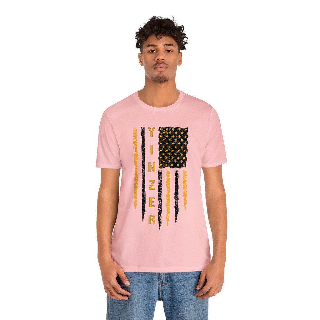 Yinzer Flag T-Shirt Pittsburgh accessory on black accessory alternate view 7 | Yinzergear