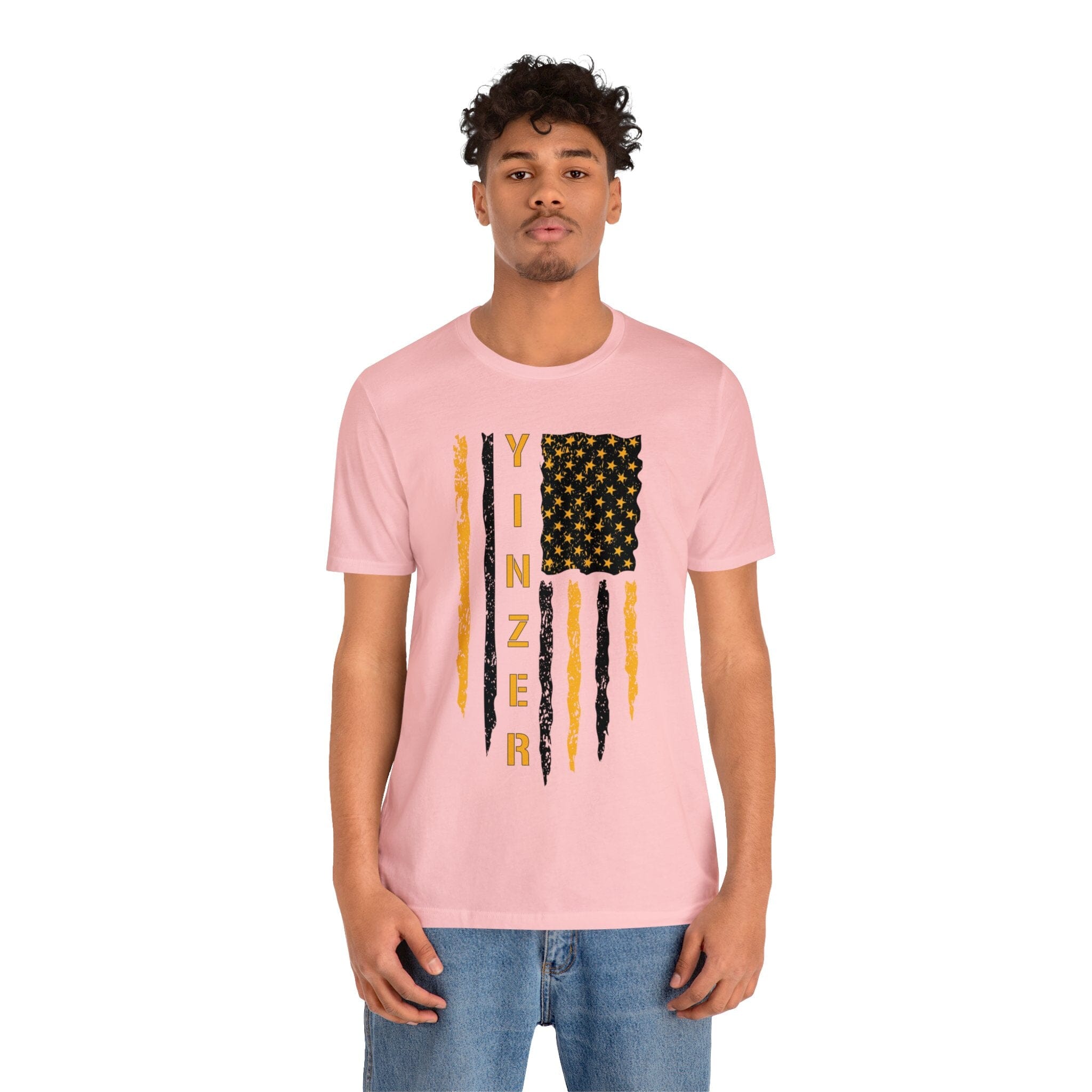 Yinzer Flag T-Shirt Pittsburgh accessory on black accessory alternate view 7 | Yinzergear