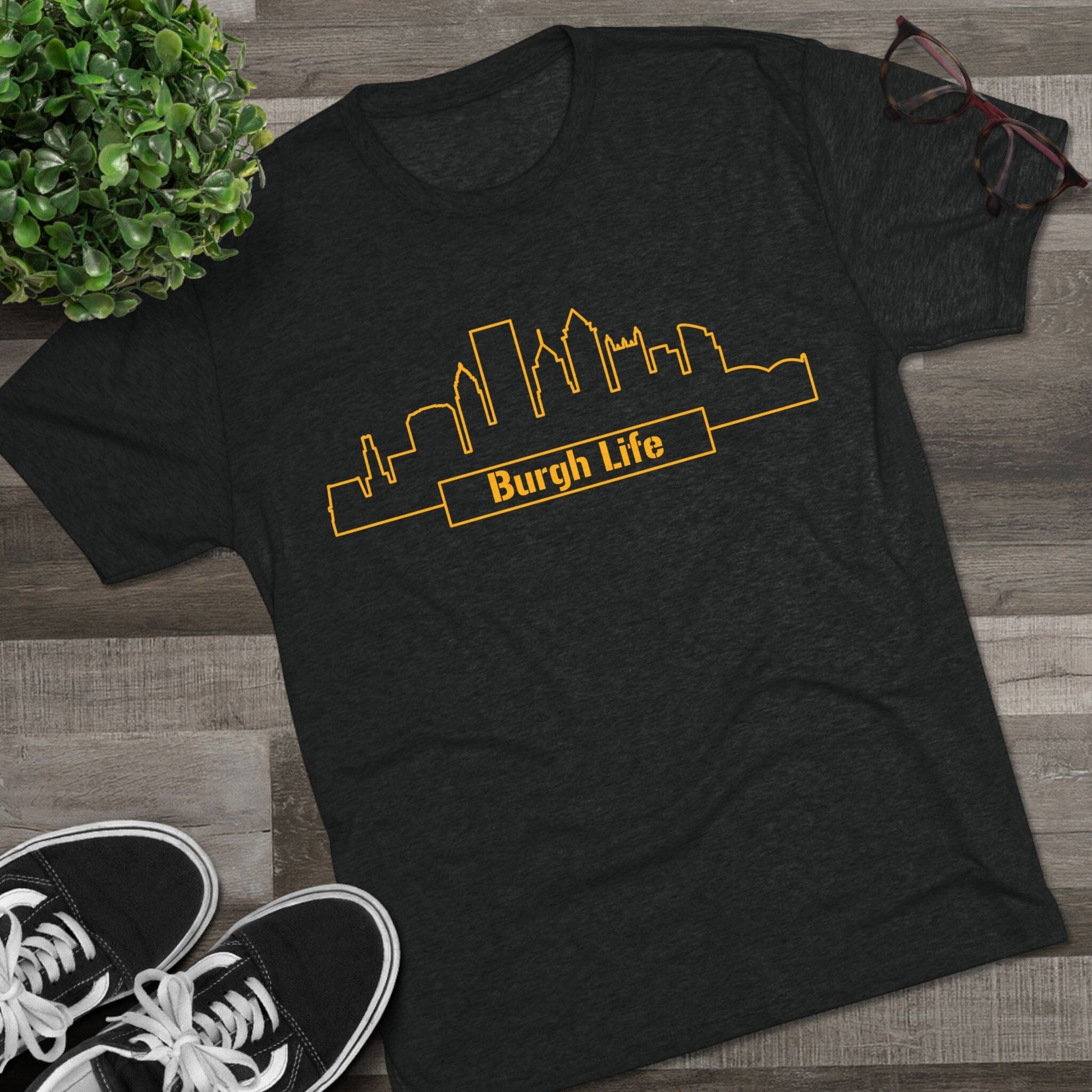 Burgh Life Pittsburgh Skyline Tee - Steel City Shirt T-Shirt Printify 