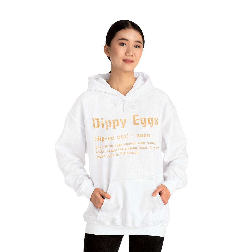 Dippy Eggs Pittsburghese Hoodie product image mockup view | Yinzergear