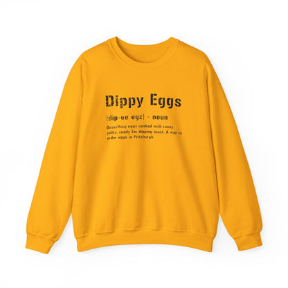Dippy Eggs Definition Sweatshirt - Pittsburghese Crewneck Sweatshirt Yinzergear S Gold 