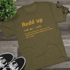 Redd Up Pittsburghese definition tee on red tee alternate view 3 | Yinzergear
