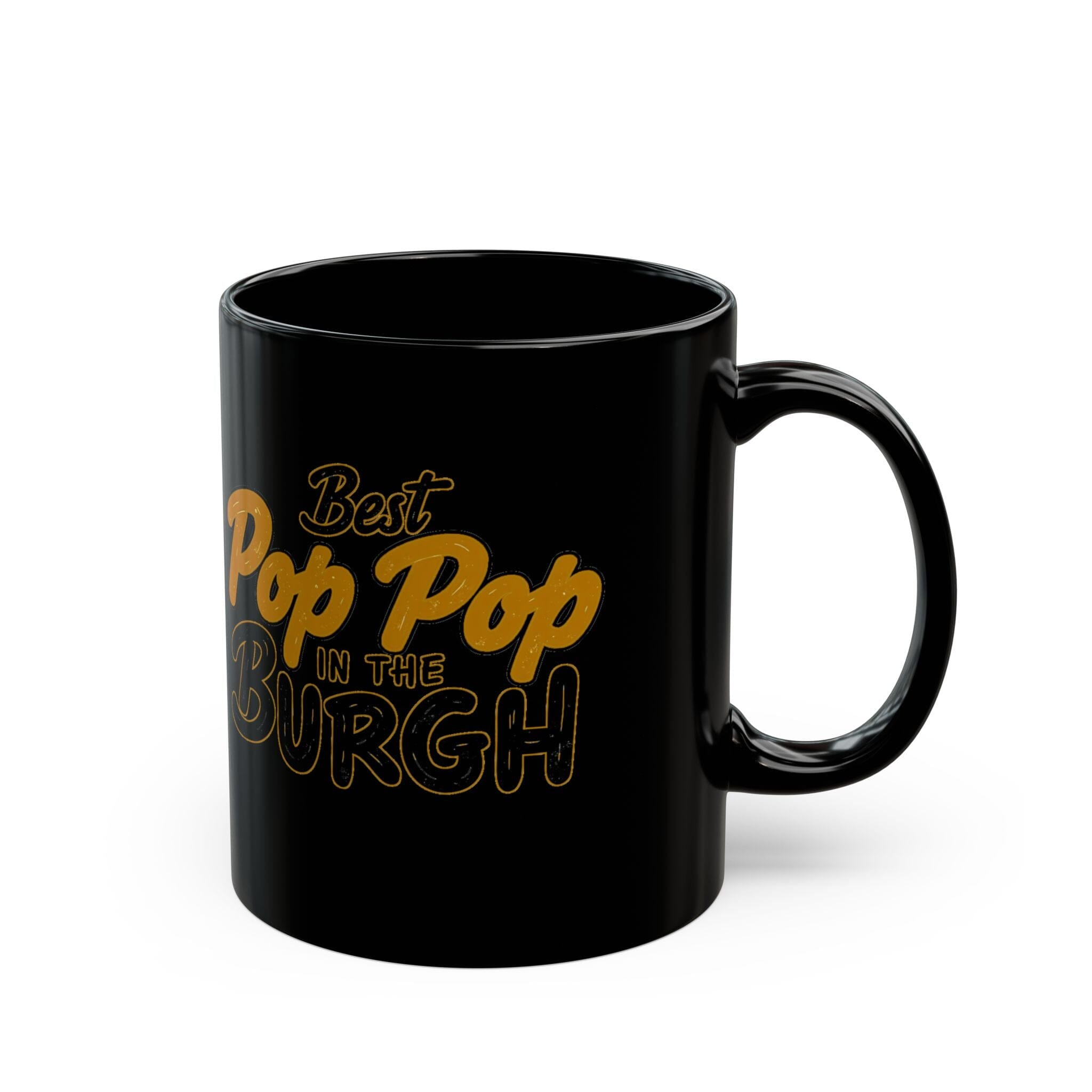 Pop Pop Pittsburgh coffee mug front view mockup view | Yinzergear