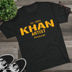 Khan Artist Steelers Tri-Blend T-Shirt product image mockup view | Yinzergear
