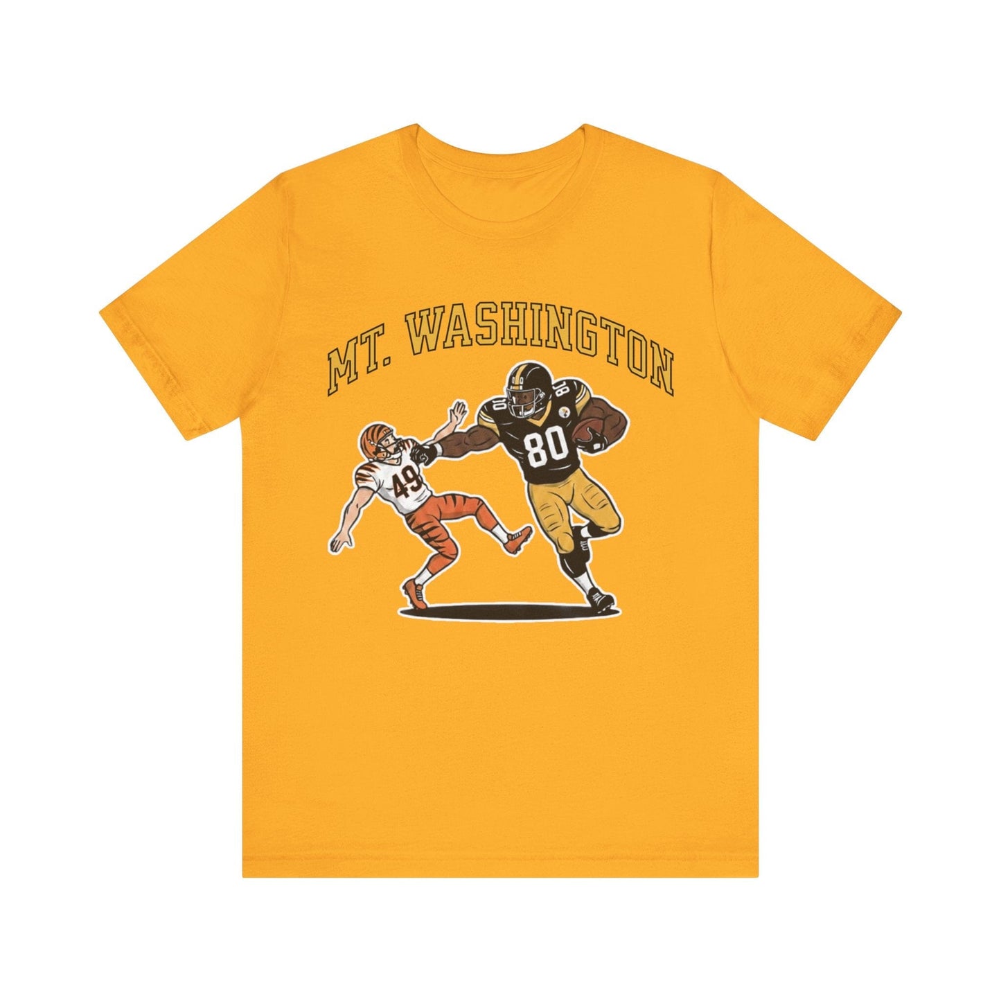 Mt. Washington Steelers Stiff Arm T-Shirt - Darnell Washington Shirt T-Shirt Printify Gold S 