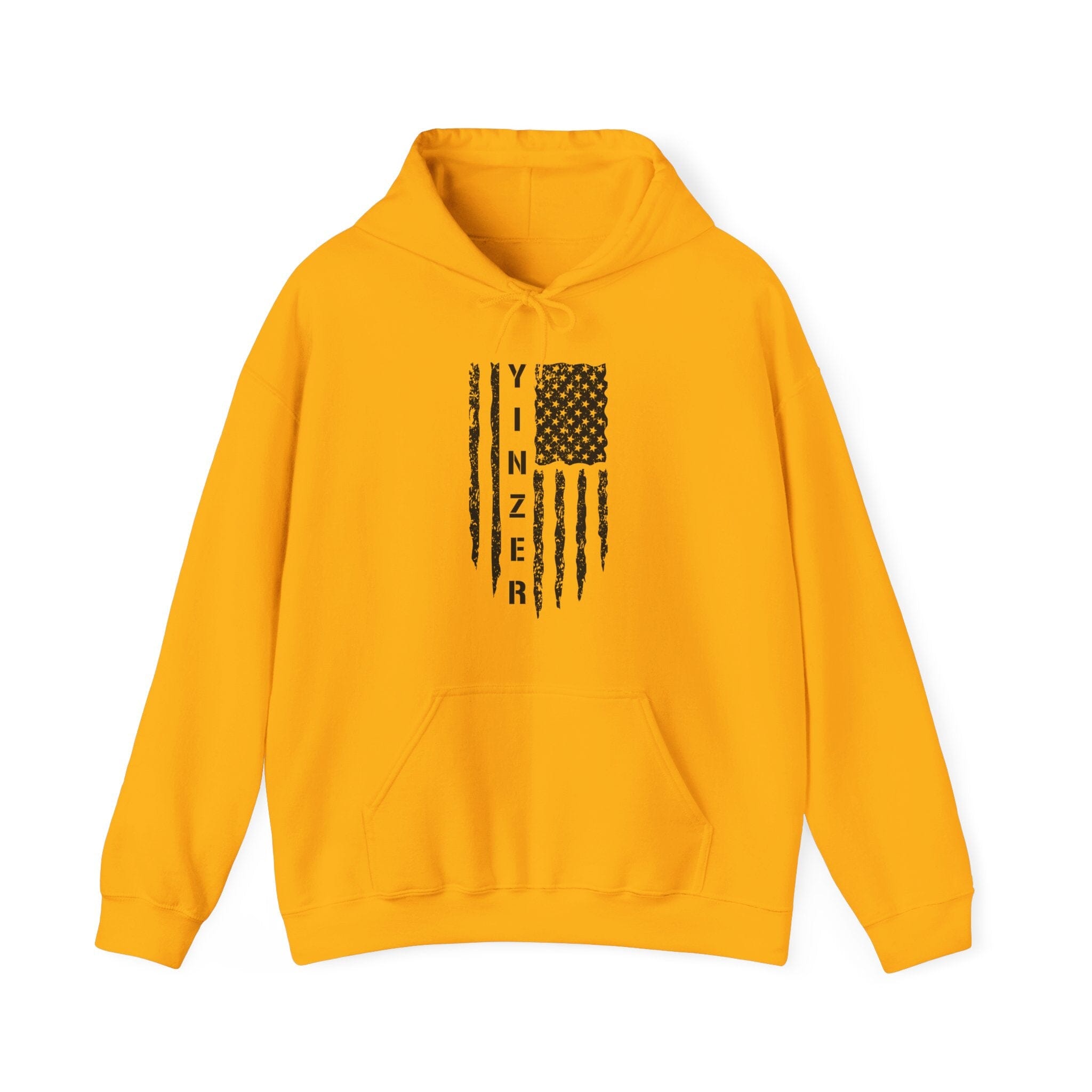 Yinzer Flag Hoodie Pittsburgh hoodie on gold hoodie | Yinzergear
