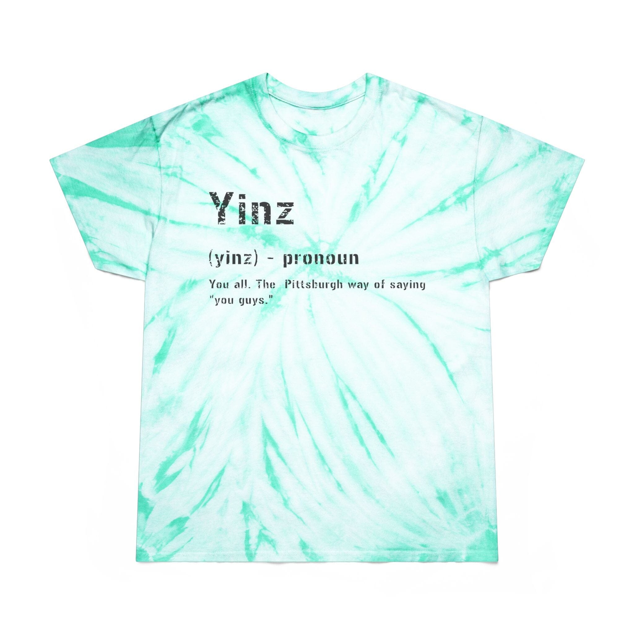 Yinz Tie-Dye Pittsburghese definition tee product image | Yinzergear