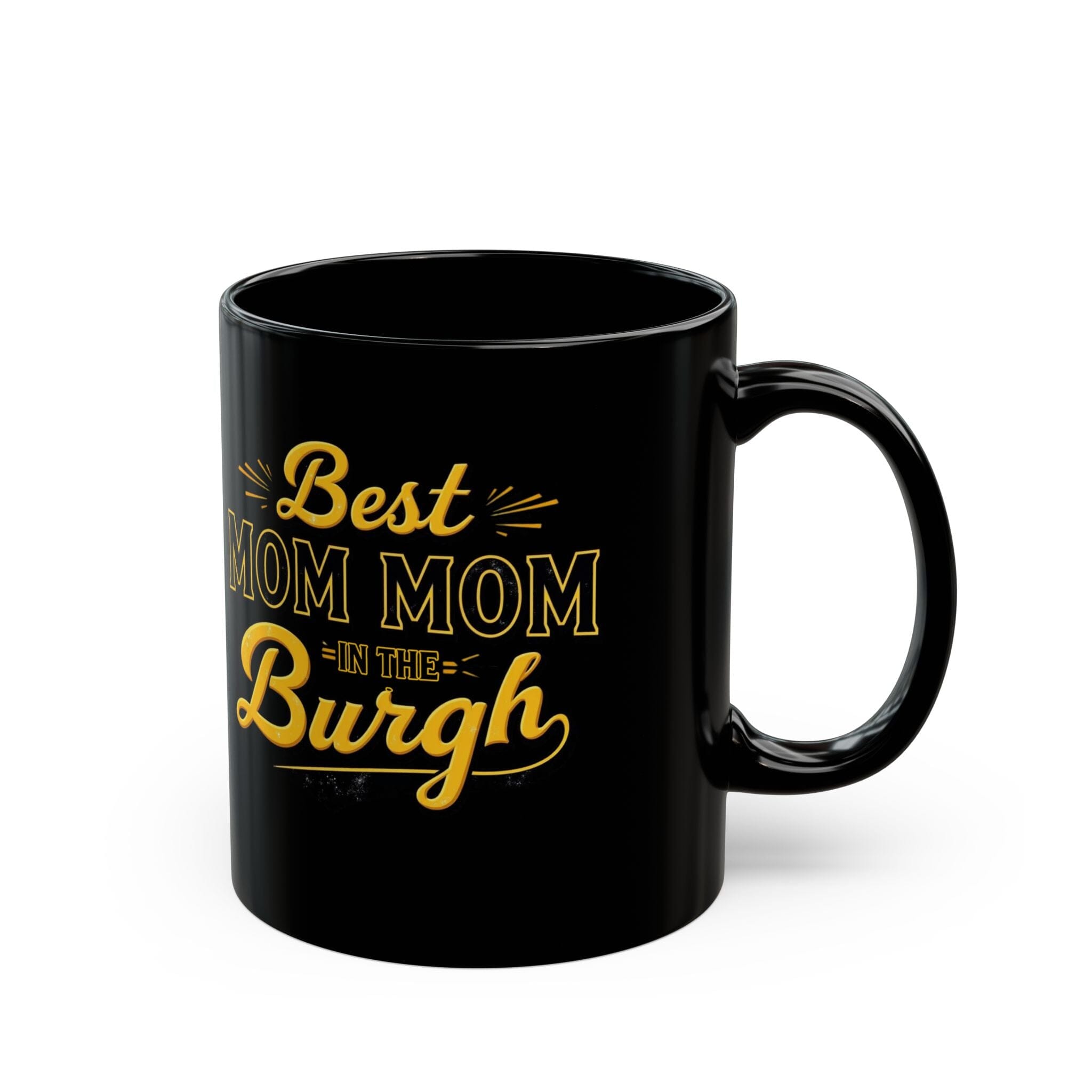 Best Mom Mom in the Burgh coffee mug front view mockup view | Yinzergear