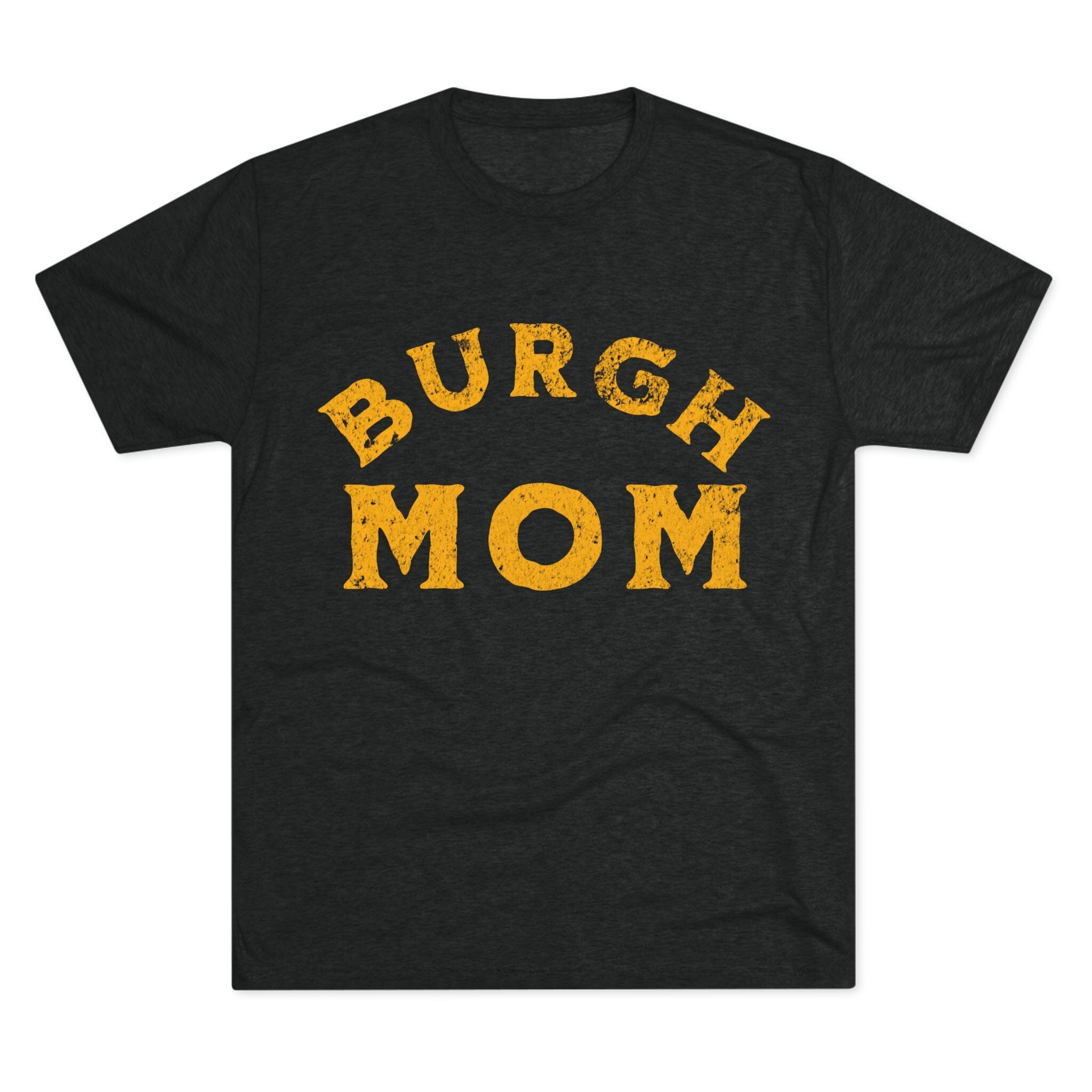 Burgh Mom Yinzer Tri-Blend T-shirt on black tee | Yinzergear