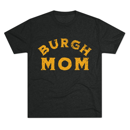 Burgh Mom Yinzer Tri-Blend T-Shirt - Pittsburgh Mom Gift T-Shirt Printify S Tri-Blend Vintage Black 