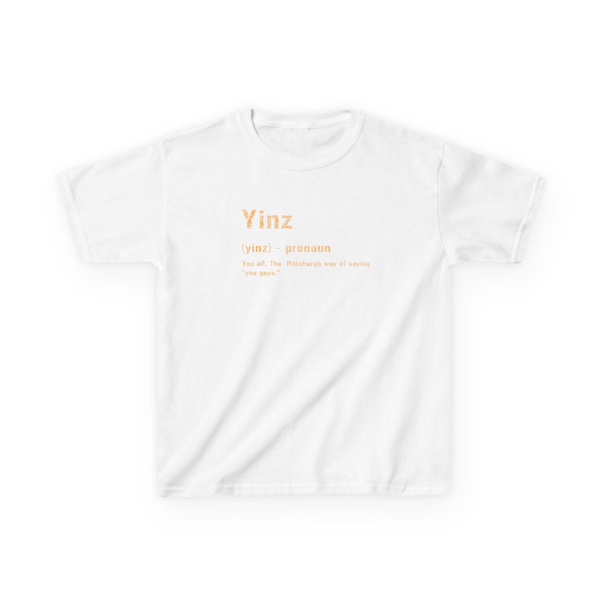 Yinz Pittsburghese Kids T-Shirt on white kids shirt | Yinzergear
