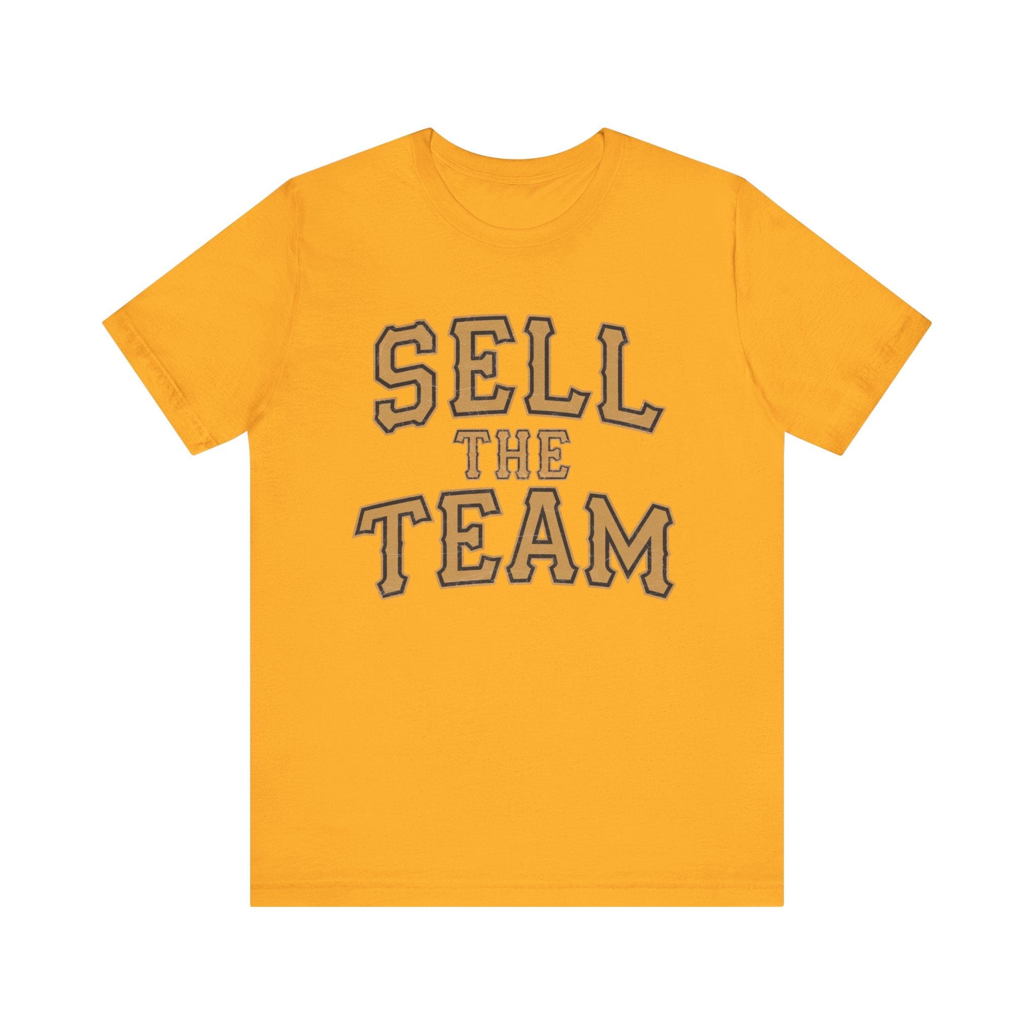 Sell The Team Pittsburgh Baseball Protest T-shirt on gold tee | Yinzergear