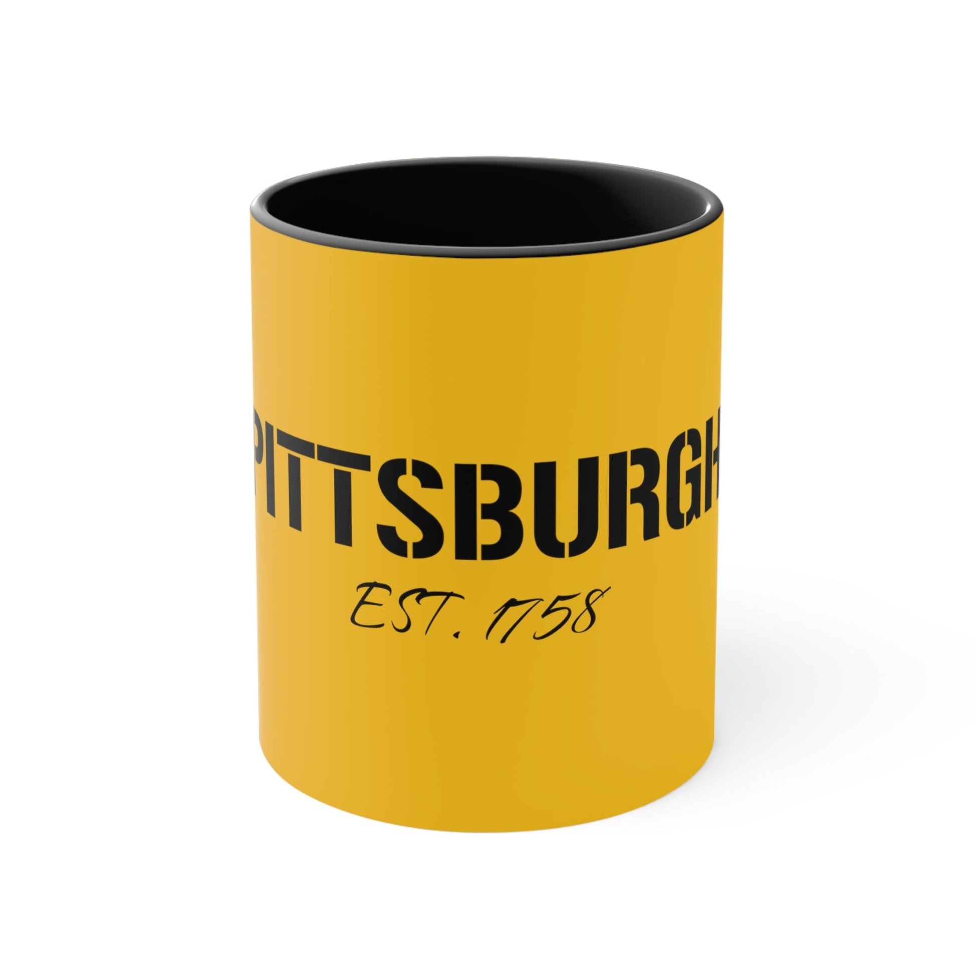 Pittsburgh 1758 Gold 11oz Coffee Mug - Pittsburgheese Mug Printify Black 11oz 