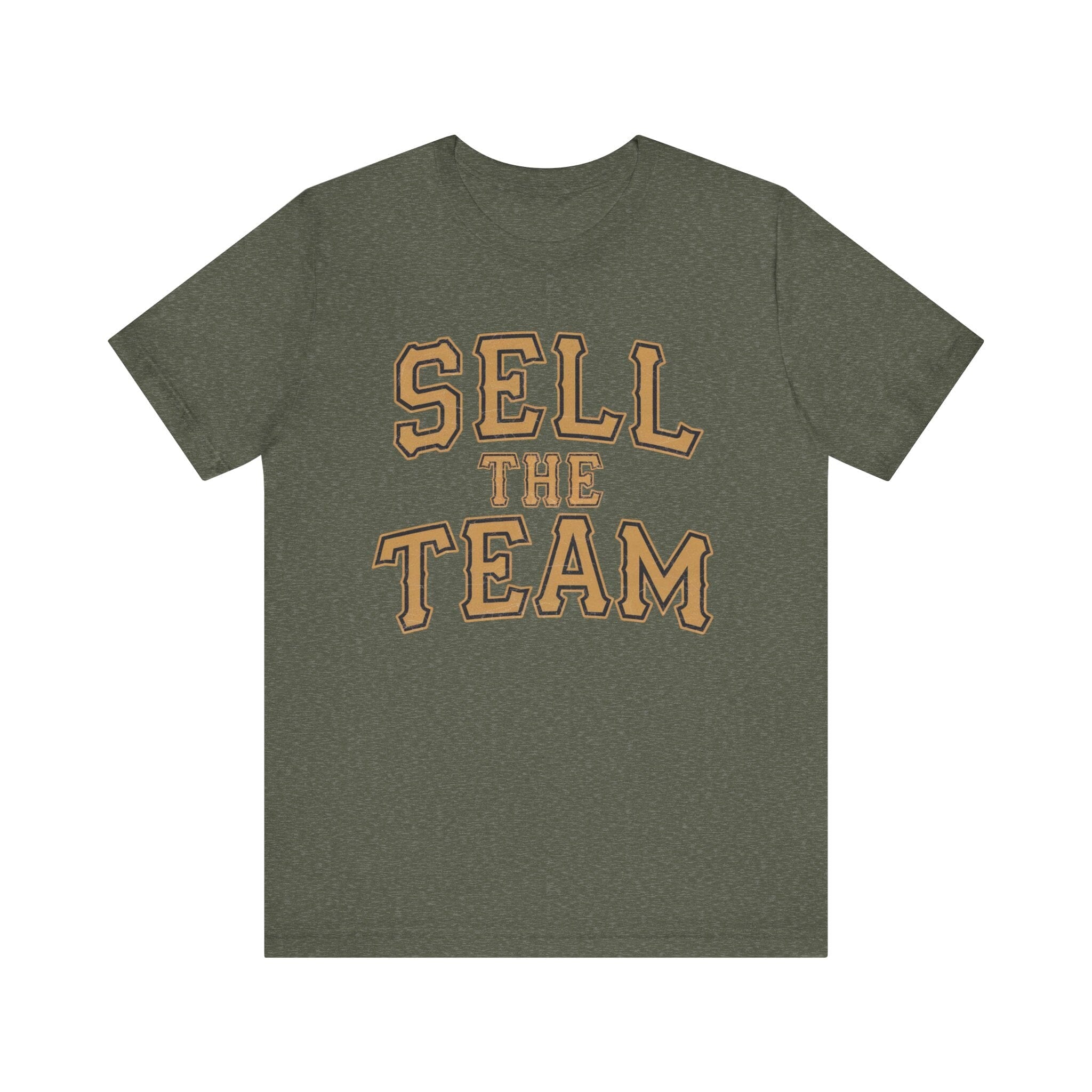 Sell The Team Pittsburgh Baseball Protest T-shirt on military green tee | Yinzergear