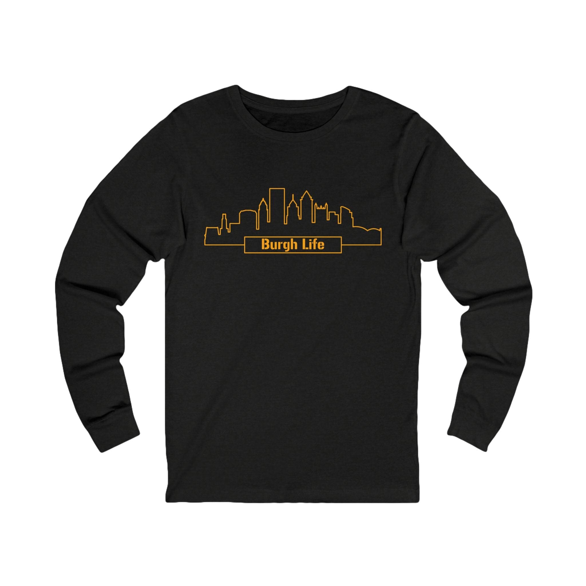 Burgh Life Long Sleeve Shirt on black long sleeve shirt | Yinzergear