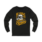 Yinzer Santa Christmas Long Sleeve Shirt Pittsburgh long sleeve shirt on black long sleeve shirt | Yinzergear