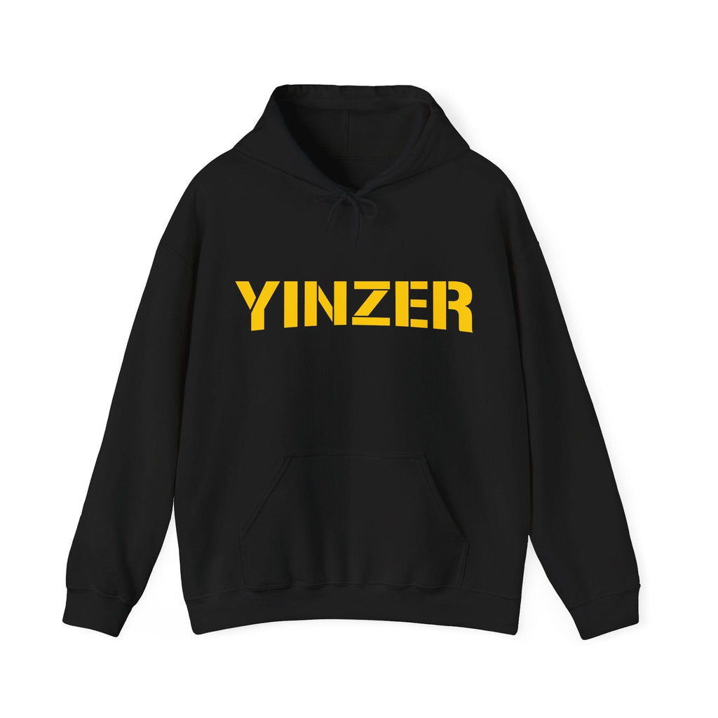 Yinzer Hoodie Pittsburgh hoodie on black hoodie | Yinzergear