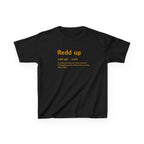 Redd Up Pittsburghese kids T-shirt on black kids shirt | Yinzergear