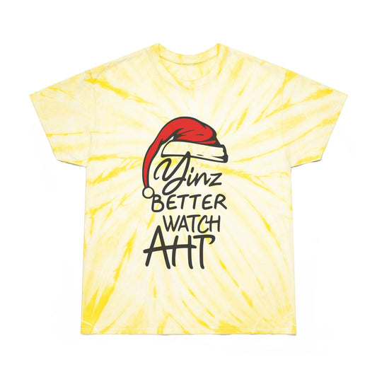 Yinz Better Watch Aht Tie-Dye - Pittsburgh Christmas Tee T-Shirt Printify Pale Yellow S 