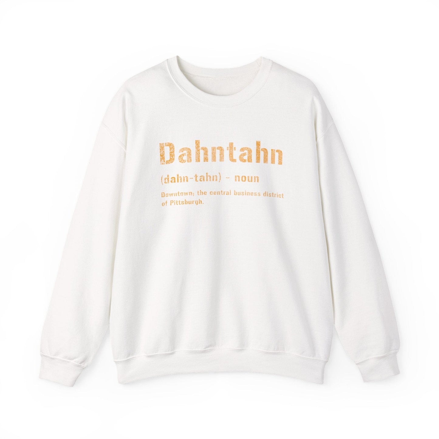 Dahntahn Sweatshirt - Pittsburghese Crewneck Sweatshirt Yinzergear S White 