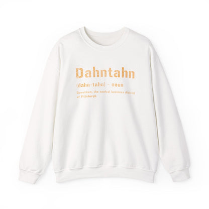 Dahntahn Sweatshirt - Pittsburghese Crewneck Sweatshirt Yinzergear S White 