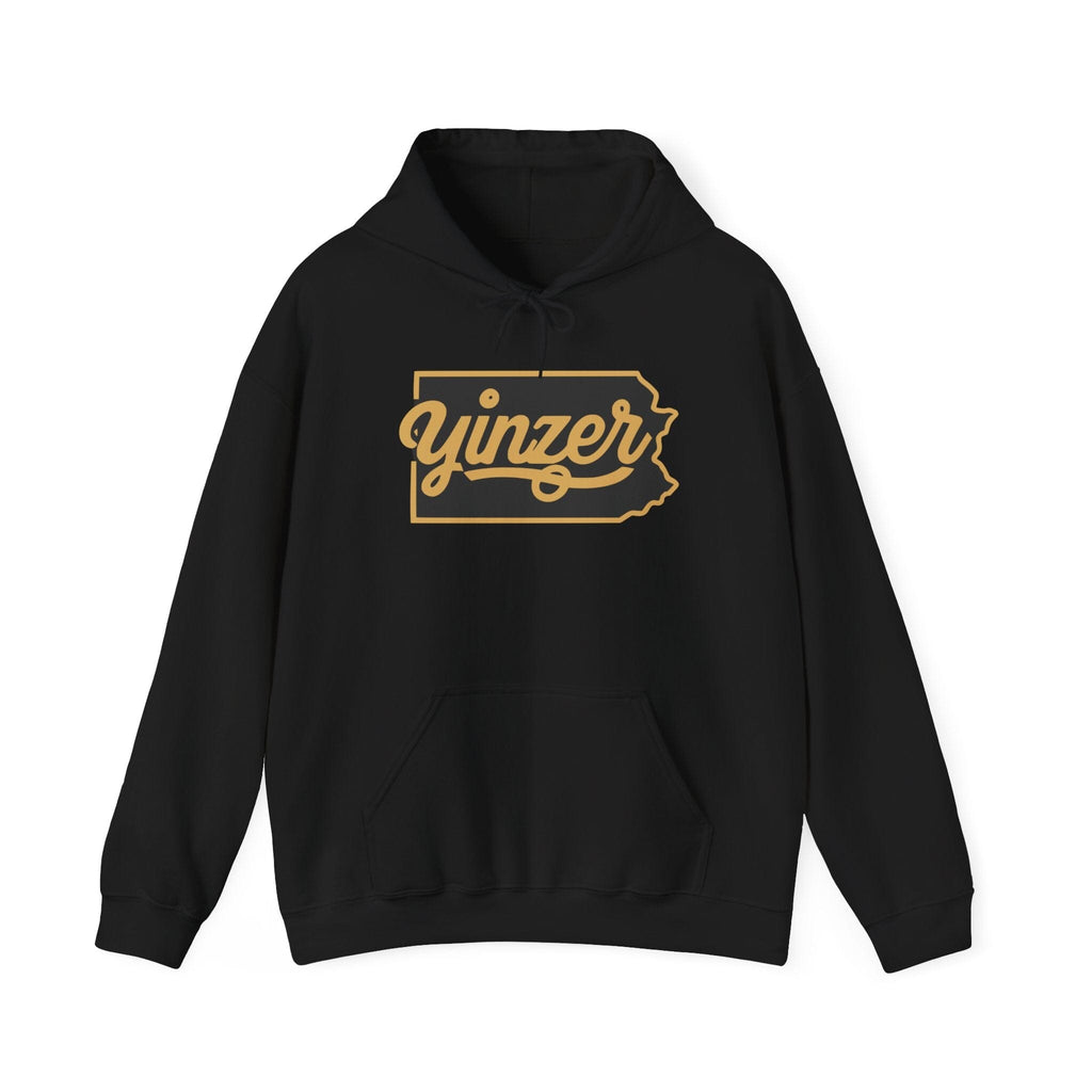 Yinzer State of Mind Hoodie Pittsburgh hoodie on black hoodie | Yinzergear