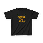 Worsh Your Hands Kids T-Shirt on black kids shirt | Yinzergear