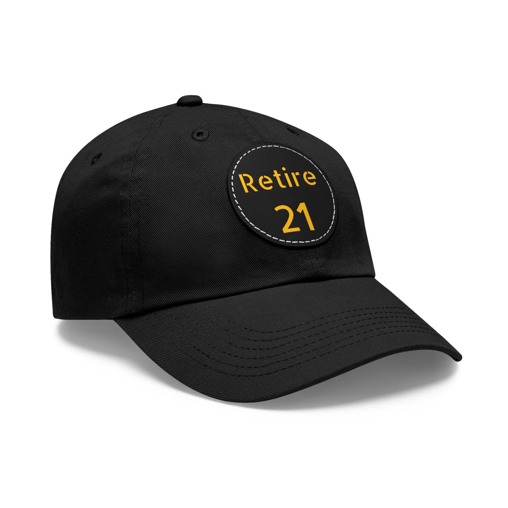 Retire 21 Leather Patch Hat Pittsburgh hat product image mockup view | Yinzergear
