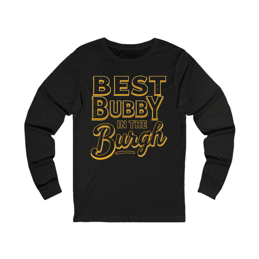 Best Bubby in the Burgh Long Sleeve Tee - Pittsburgh Gift Long-sleeve Yinzergear S Dark Grey Heather 